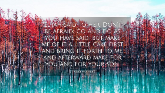 Picture 05 - 1 Kings 17:13 WEB Desktop Wallpaper - Elijah said to her, Don't be afraid; go and do as - Desktop Bible Verse Wallpaper