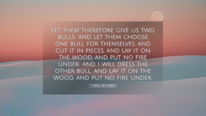 Picture 05 - 1 Kings 18:23 WEB Desktop Wallpaper - Let them therefore give us two bulls; and let - Desktop Bible Verse Wallpaper