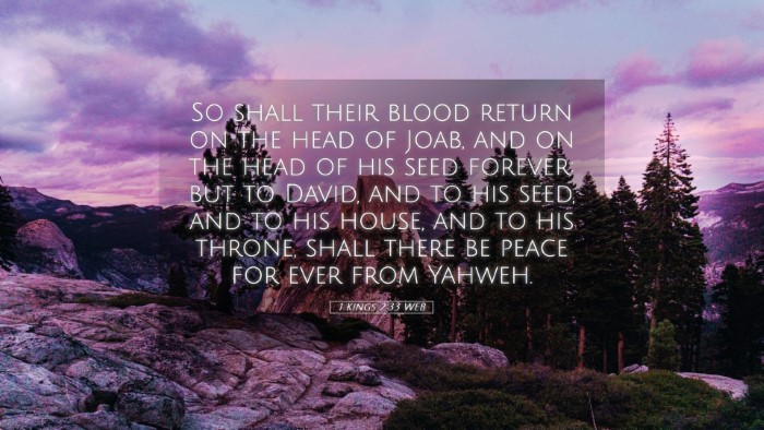 Picture 05 - 1 Kings 2:33 WEB Desktop Wallpaper - So shall their blood return on the head of Joab, - Desktop Bible Verse Wallpaper