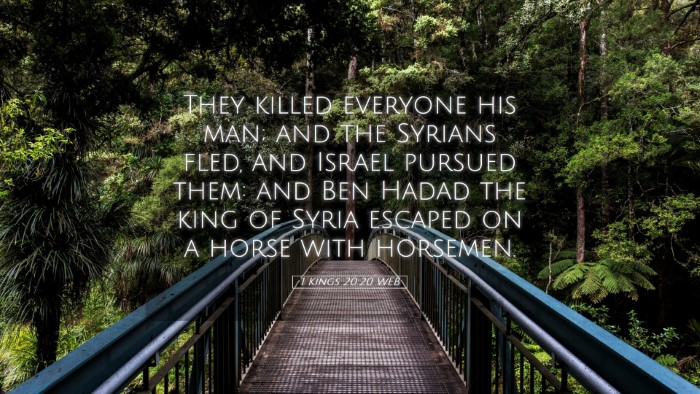 Picture 05 - 1 Kings 20:20 WEB Desktop Wallpaper - They killed everyone his man; and the Syrians - Desktop Bible Verse Wallpaper