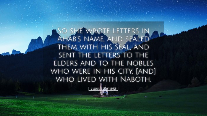 Picture 05 - 1 Kings 21:8 WEB Desktop Wallpaper - So she wrote letters in Ahab's name, and sealed - Desktop Bible Verse Wallpaper