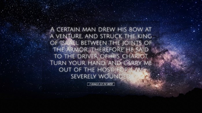 Picture 05 - 1 Kings 22:34 WEB Desktop Wallpaper - A certain man drew his bow at a venture, and - Desktop Bible Verse Wallpaper
