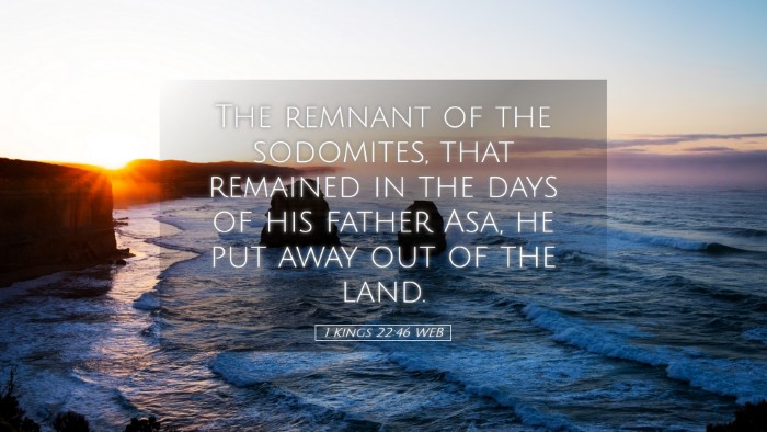 Picture 05 - 1 Kings 22:46 WEB Desktop Wallpaper - The remnant of the sodomites, that remained in - Desktop Bible Verse Wallpaper