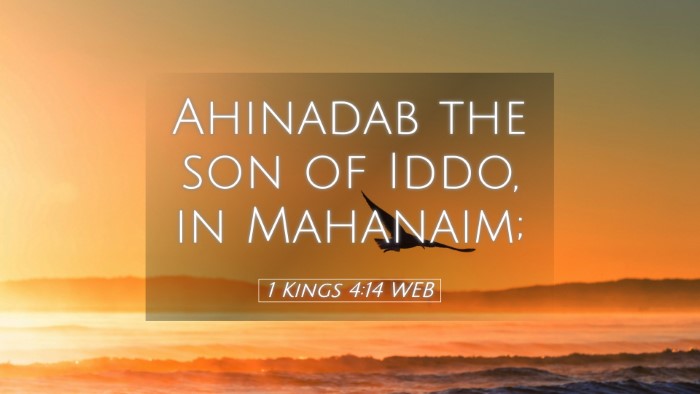 Picture 05 - 1 Kings 4:14 WEB Desktop Wallpaper - Ahinadab the son of Iddo, in - Desktop Bible Verse Wallpaper