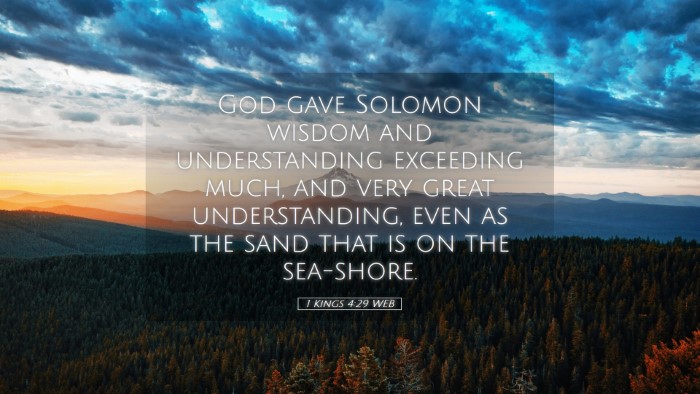 Picture 05 - 1 Kings 4:29 WEB Desktop Wallpaper - God gave Solomon wisdom and understanding - Desktop Bible Verse Wallpaper