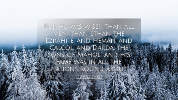 Picture 05 - 1 Kings 4:31 WEB Desktop Wallpaper - For he was wiser than all men; than Ethan the - Desktop Bible Verse Wallpaper