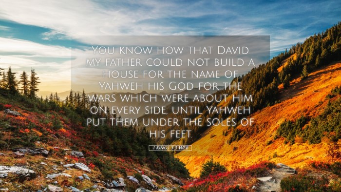 Picture 05 - 1 Kings 5:3 WEB Desktop Wallpaper - You know how that David my father could not build - Desktop Bible Verse Wallpaper