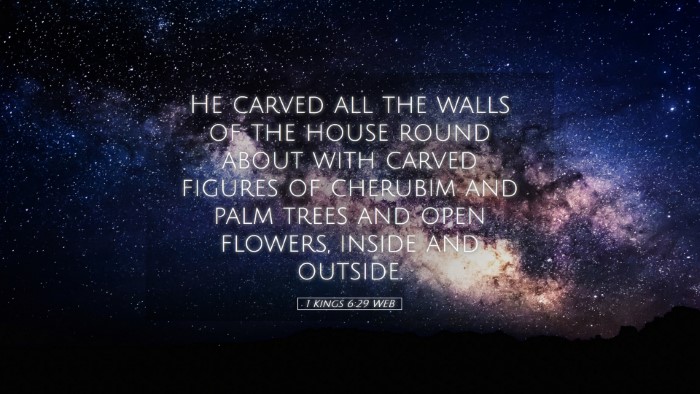 Picture 05 - 1 Kings 6:29 WEB Desktop Wallpaper - He carved all the walls of the house round about - Desktop Bible Verse Wallpaper