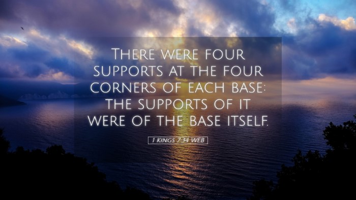 Picture 05 - 1 Kings 7:34 WEB Desktop Wallpaper - There were four supports at the four corners of - Desktop Bible Verse Wallpaper