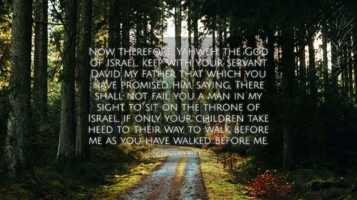 Picture 05 - 1 Kings 8:25 WEB Desktop Wallpaper - Now therefore, Yahweh, the God of Israel, keep - Desktop Bible Verse Wallpaper