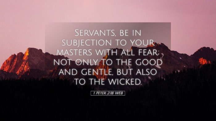 Picture 05 - 1 Peter 2:18 WEB Desktop Wallpaper - Servants, be in subjection to your masters with - Desktop Bible Verse Wallpaper