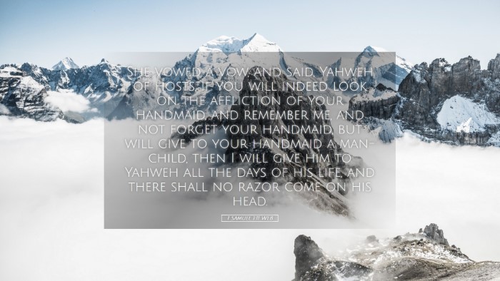 Picture 05 - 1 Samuel 1:11 WEB Desktop Wallpaper - She vowed a vow, and said, Yahweh of hosts, if - Desktop Bible Verse Wallpaper