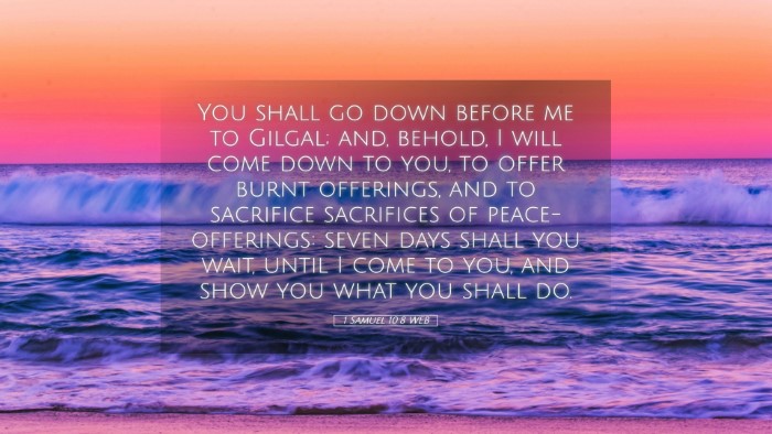 Picture 05 - 1 Samuel 10:8 WEB Desktop Wallpaper - You shall go down before me to Gilgal; and, - Desktop Bible Verse Wallpaper