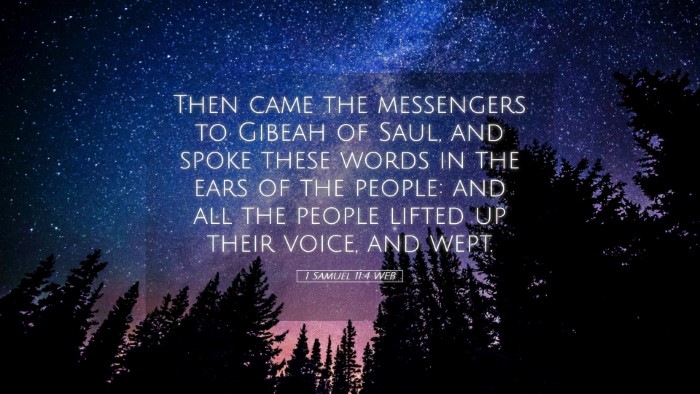 Picture 05 - 1 Samuel 11:4 WEB Desktop Wallpaper - Then came the messengers to Gibeah of Saul, and - Desktop Bible Verse Wallpaper