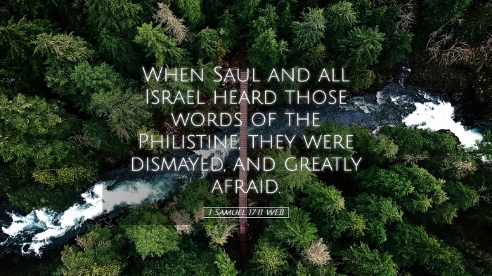Picture 05 - 1 Samuel 17:11 WEB Desktop Wallpaper - When Saul and all Israel heard those words of the - Desktop Bible Verse Wallpaper