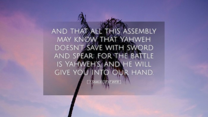 Picture 05 - 1 Samuel 17:47 WEB Desktop Wallpaper - and that all this assembly may know that Yahweh - Desktop Bible Verse Wallpaper