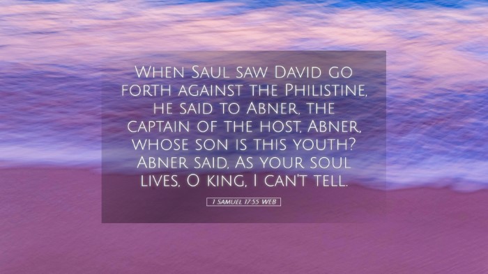 Picture 05 - 1 Samuel 17:55 WEB Desktop Wallpaper - When Saul saw David go forth against the - Desktop Bible Verse Wallpaper