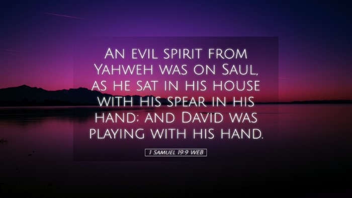 Picture 05 - 1 Samuel 19:9 WEB Desktop Wallpaper - An evil spirit from Yahweh was on Saul, as he sat - Desktop Bible Verse Wallpaper