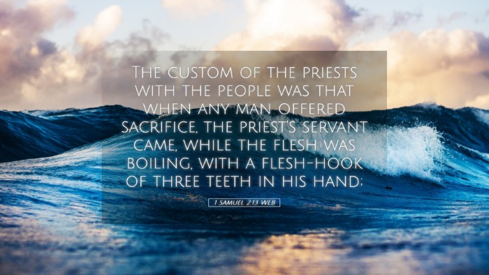 Picture 05 - 1 Samuel 2:13 WEB Desktop Wallpaper - The custom of the priests with the people was - Desktop Bible Verse Wallpaper