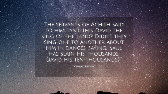 Picture 05 - 1 Samuel 21:11 WEB Desktop Wallpaper - The servants of Achish said to him, 
