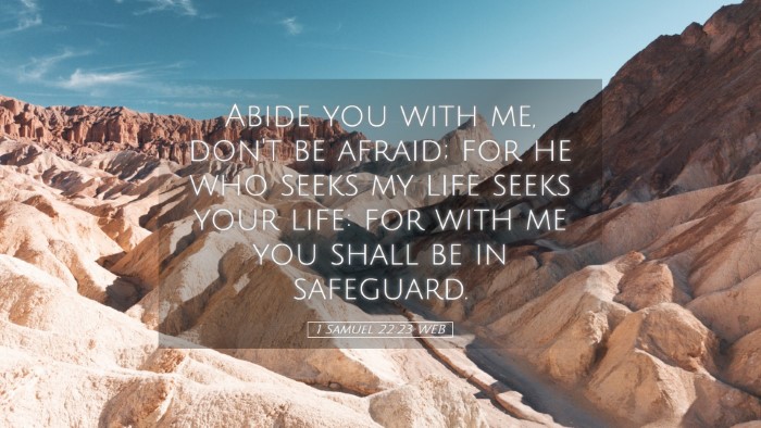 Picture 05 - 1 Samuel 22:23 WEB Desktop Wallpaper - Abide you with me, don't be afraid; for he who - Desktop Bible Verse Wallpaper