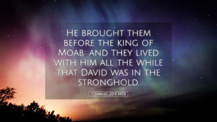 Picture 05 - 1 Samuel 22:4 WEB Desktop Wallpaper - He brought them before the king of Moab: and they - Desktop Bible Verse Wallpaper