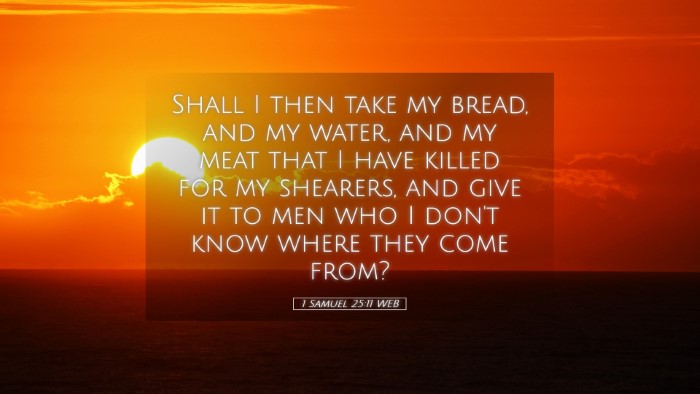 Picture 05 - 1 Samuel 25:11 WEB Desktop Wallpaper - Shall I then take my bread, and my water, and my - Desktop Bible Verse Wallpaper