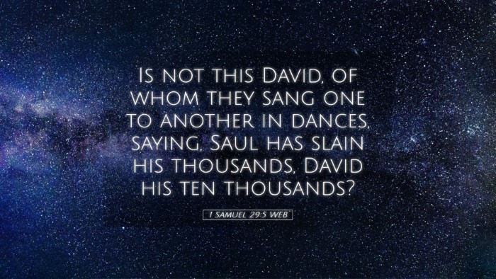Picture 05 - 1 Samuel 29:5 WEB Desktop Wallpaper - Is not this David, of whom they sang one to - Desktop Bible Verse Wallpaper