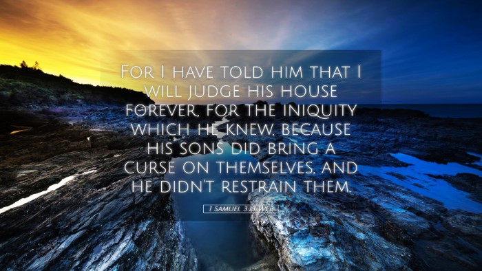 Picture 05 - 1 Samuel 3:13 WEB Desktop Wallpaper - For I have told him that I will judge his house - Desktop Bible Verse Wallpaper