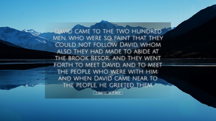 Picture 05 - 1 Samuel 30:21 WEB Desktop Wallpaper - David came to the two hundred men, who were so - Desktop Bible Verse Wallpaper