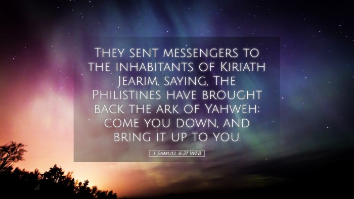 Picture 05 - 1 Samuel 6:21 WEB Desktop Wallpaper - They sent messengers to the inhabitants of - Desktop Bible Verse Wallpaper
