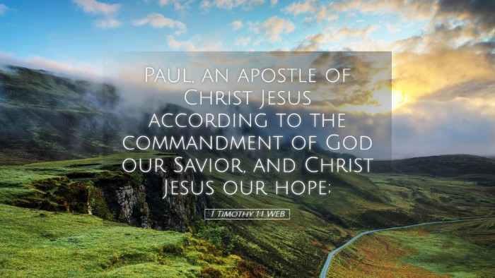 Picture 05 - 1 Timothy 1:1 WEB Desktop Wallpaper - Paul, an apostle of Christ Jesus according to the - Desktop Bible Verse Wallpaper