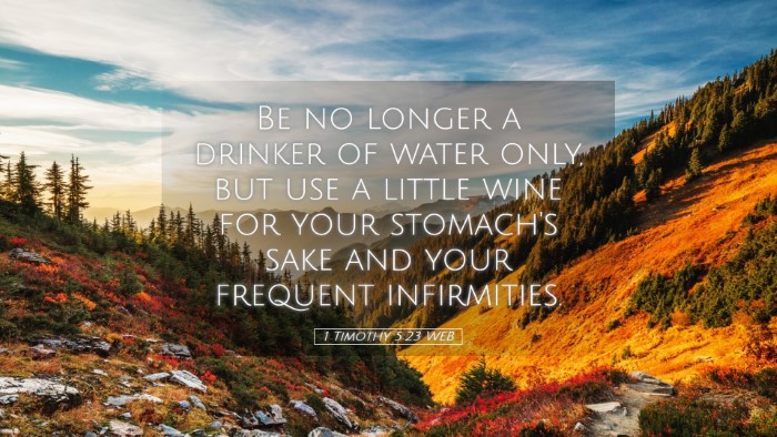 Picture 05 - 1 Timothy 5:23 WEB Desktop Wallpaper - Be no longer a drinker of water only, but use a - Desktop Bible Verse Wallpaper