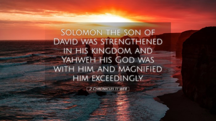 Picture 05 - 2 Chronicles 1:1 WEB Desktop Wallpaper - Solomon the son of David was strengthened in his - Desktop Bible Verse Wallpaper