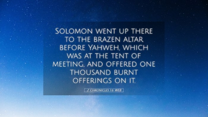 Picture 05 - 2 Chronicles 1:6 WEB Desktop Wallpaper - Solomon went up there to the brazen altar before - Desktop Bible Verse Wallpaper