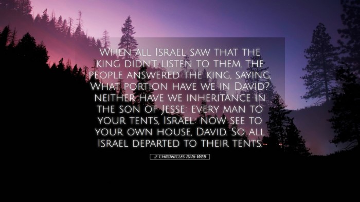 Picture 05 - 2 Chronicles 10:16 WEB Desktop Wallpaper - When all Israel saw that the king didn't listen - Desktop Bible Verse Wallpaper