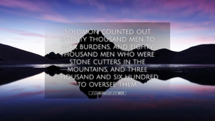 Picture 05 - 2 Chronicles 2:2 WEB Desktop Wallpaper - Solomon counted out seventy thousand men to bear - Desktop Bible Verse Wallpaper