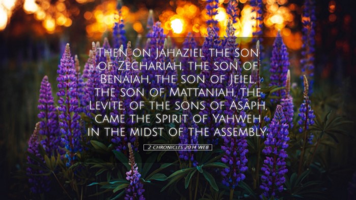 Picture 05 - 2 Chronicles 20:14 WEB Desktop Wallpaper - Then on Jahaziel the son of Zechariah, the son of - Desktop Bible Verse Wallpaper