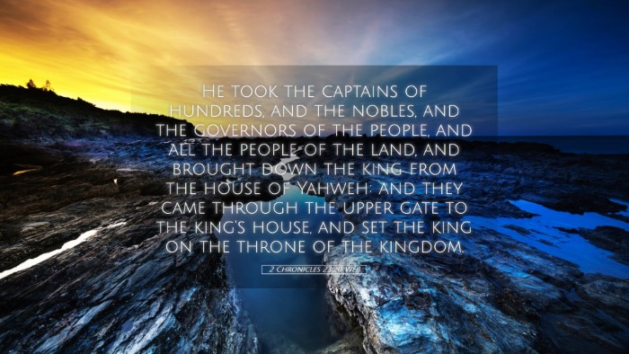 Picture 05 - 2 Chronicles 23:20 WEB Desktop Wallpaper - He took the captains of hundreds, and the nobles, - Desktop Bible Verse Wallpaper