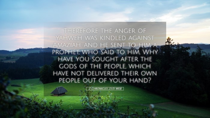 Picture 05 - 2 Chronicles 25:15 WEB Desktop Wallpaper - Therefore the anger of Yahweh was kindled against - Desktop Bible Verse Wallpaper