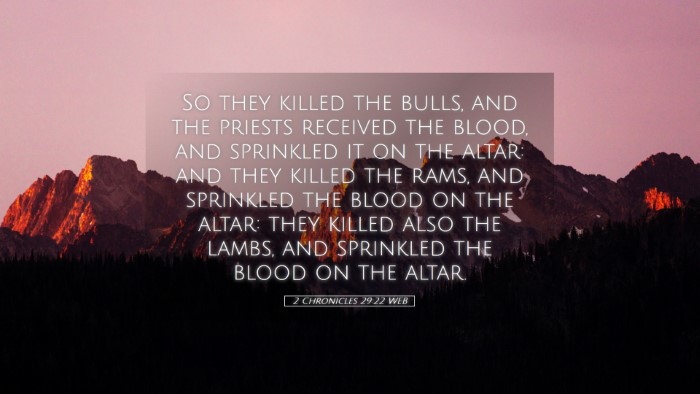 Picture 05 - 2 Chronicles 29:22 WEB Desktop Wallpaper - So they killed the bulls, and the priests - Desktop Bible Verse Wallpaper