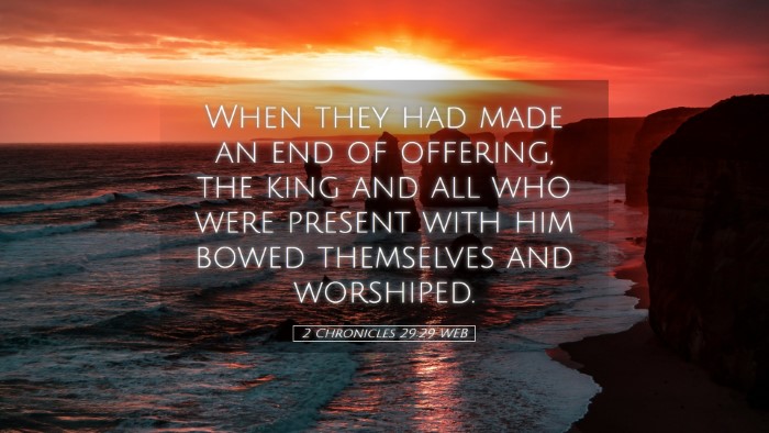 Picture 05 - 2 Chronicles 29:29 WEB Desktop Wallpaper - When they had made an end of offering, the king - Desktop Bible Verse Wallpaper