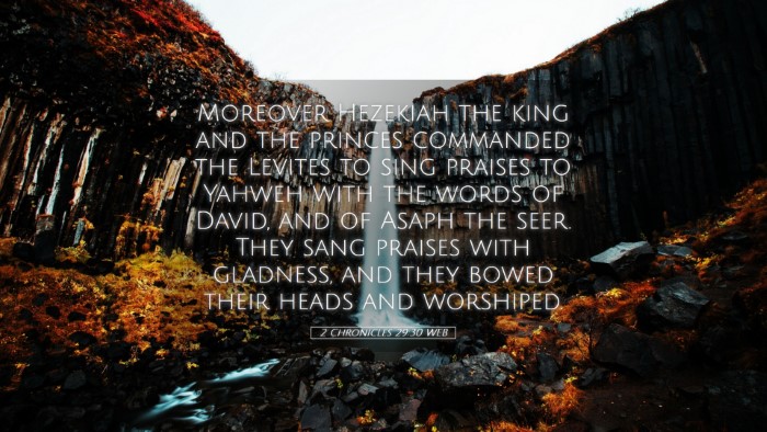 Picture 05 - 2 Chronicles 29:30 WEB Desktop Wallpaper - Moreover Hezekiah the king and the princes - Desktop Bible Verse Wallpaper