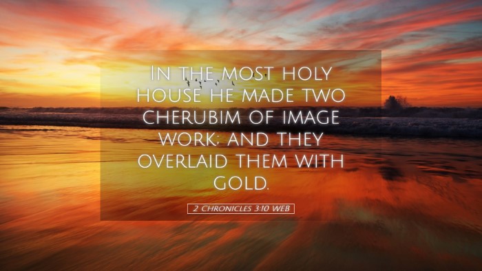 Picture 05 - 2 Chronicles 3:10 WEB Desktop Wallpaper - In the most holy house he made two cherubim of - Desktop Bible Verse Wallpaper