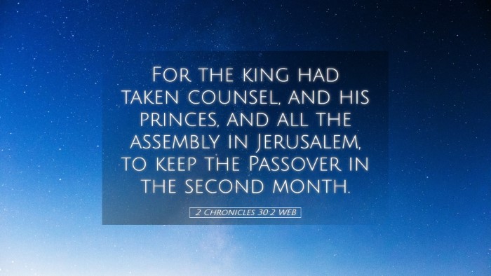 Picture 05 - 2 Chronicles 30:2 WEB Desktop Wallpaper - For the king had taken counsel, and his princes, - Desktop Bible Verse Wallpaper