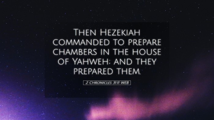 Picture 05 - 2 Chronicles 31:11 WEB Desktop Wallpaper - Then Hezekiah commanded to prepare chambers in - Desktop Bible Verse Wallpaper