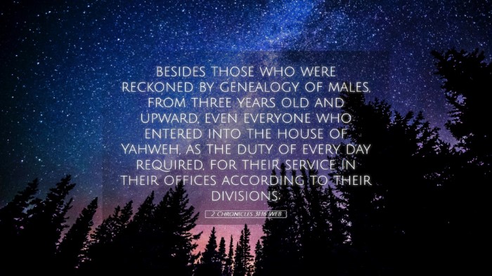 Picture 05 - 2 Chronicles 31:16 WEB Desktop Wallpaper - besides those who were reckoned by genealogy of - Desktop Bible Verse Wallpaper