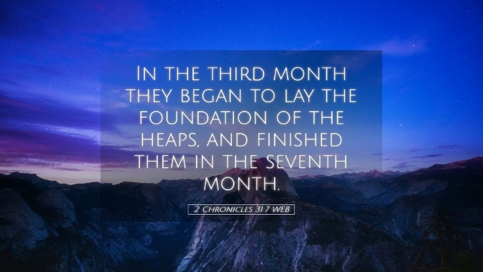 Picture 05 - 2 Chronicles 31:7 WEB Desktop Wallpaper - In the third month they began to lay the - Desktop Bible Verse Wallpaper