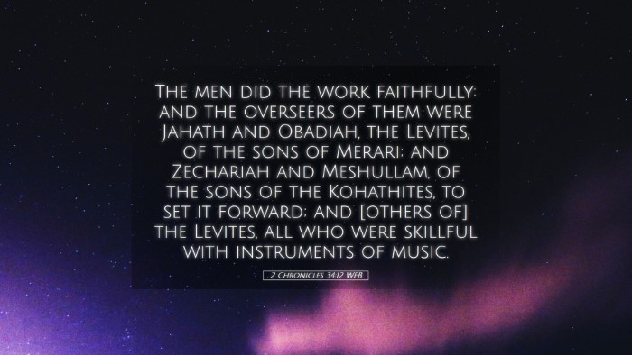 Picture 05 - 2 Chronicles 34:12 WEB Desktop Wallpaper - The men did the work faithfully: and the - Desktop Bible Verse Wallpaper