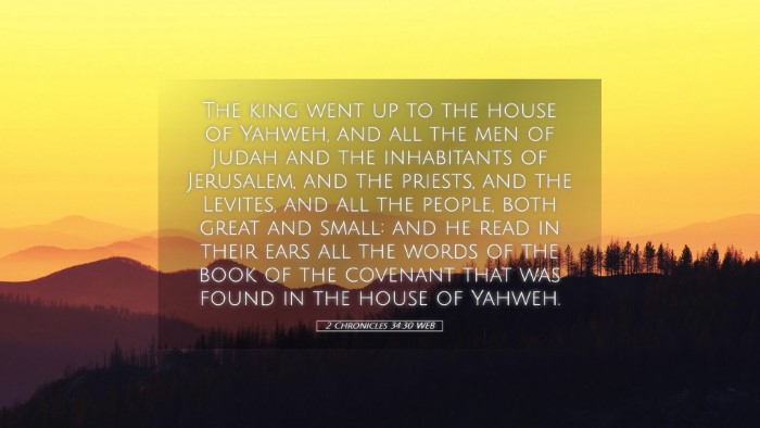 Picture 05 - 2 Chronicles 34:30 WEB Desktop Wallpaper - The king went up to the house of Yahweh, and all - Desktop Bible Verse Wallpaper